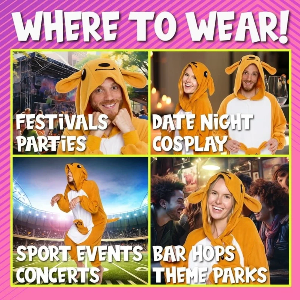 Funziez Kangaroo Adult Plush Onesie Costume